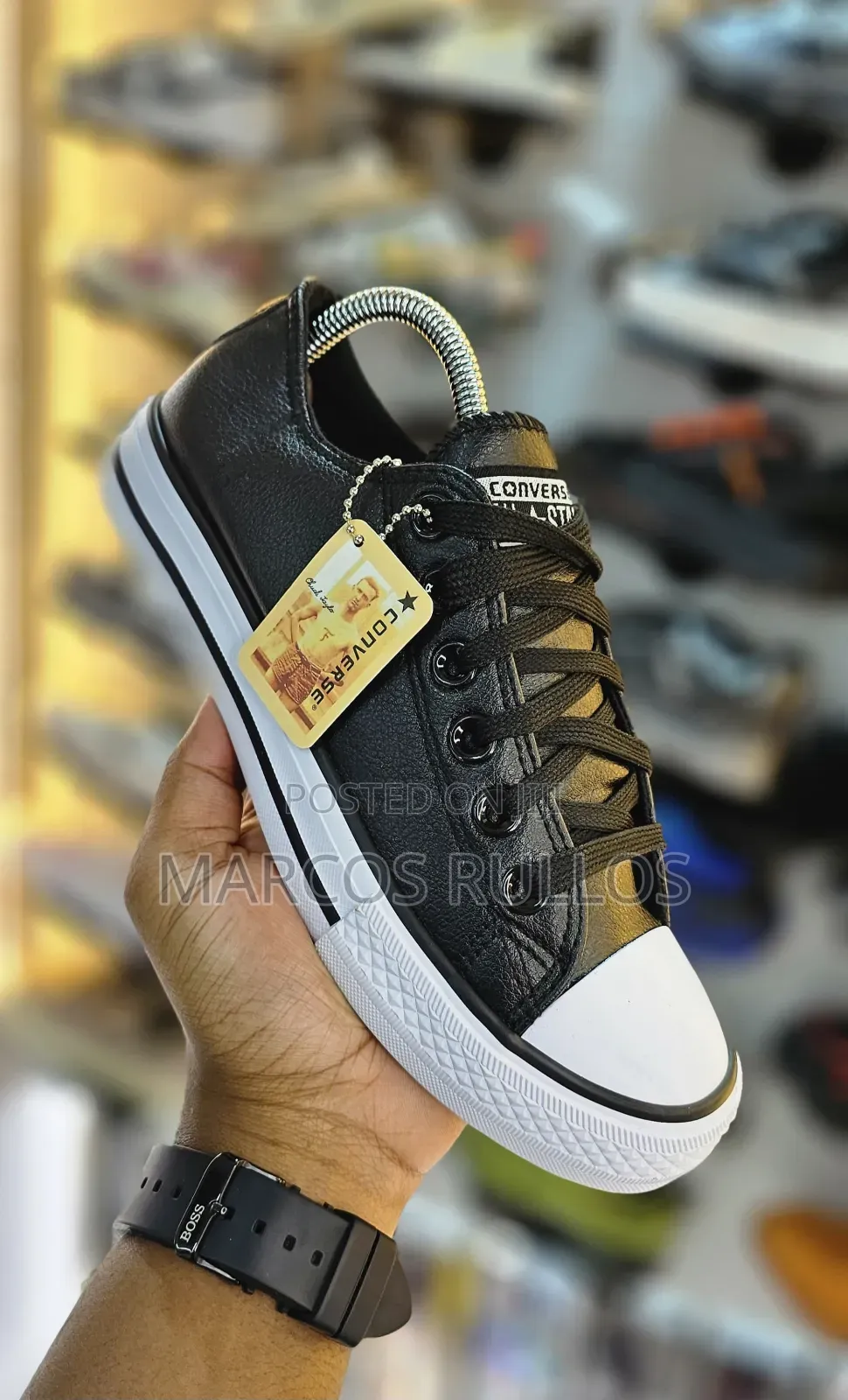 Leather Converse Grey