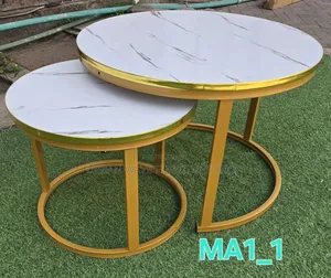 White Top Brown Stands Coffee Table