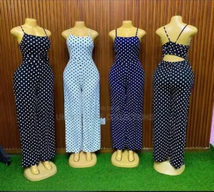 Ladies Bare Back Polka Dot Jumpsuits
