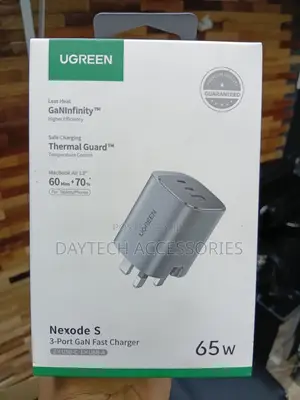 This Is a Ugreen Nexode 65w 3-Port Gan Fast Charger - Black