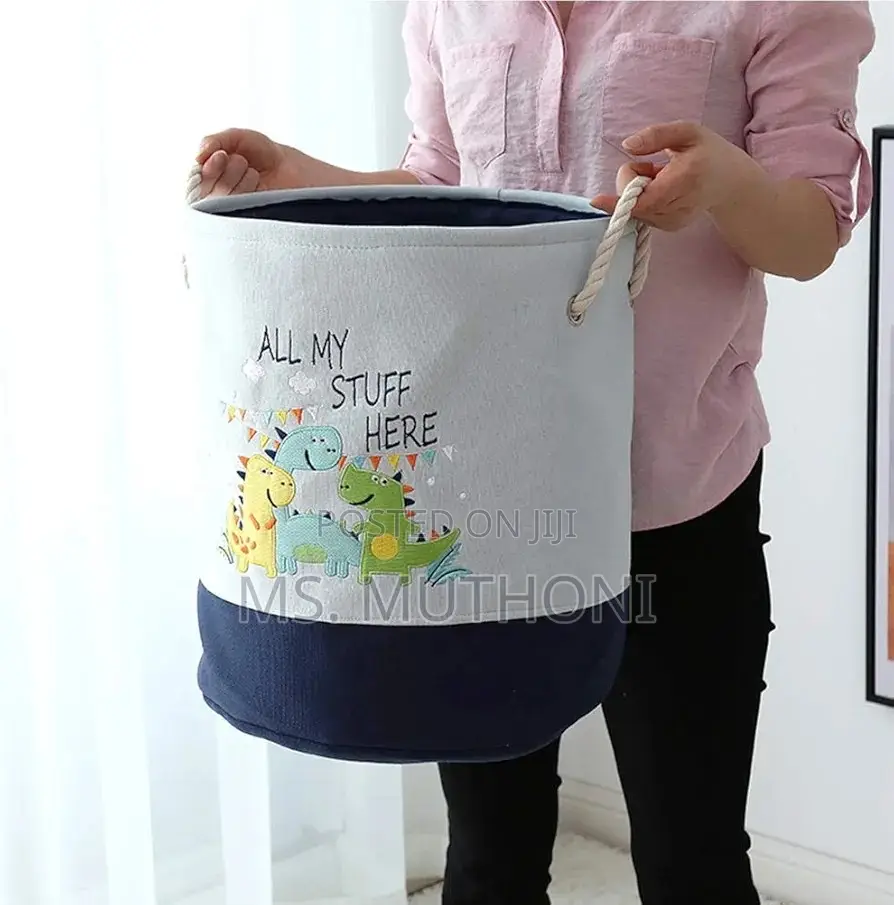 Kids Canvas Laundry and Toy Storage Basket