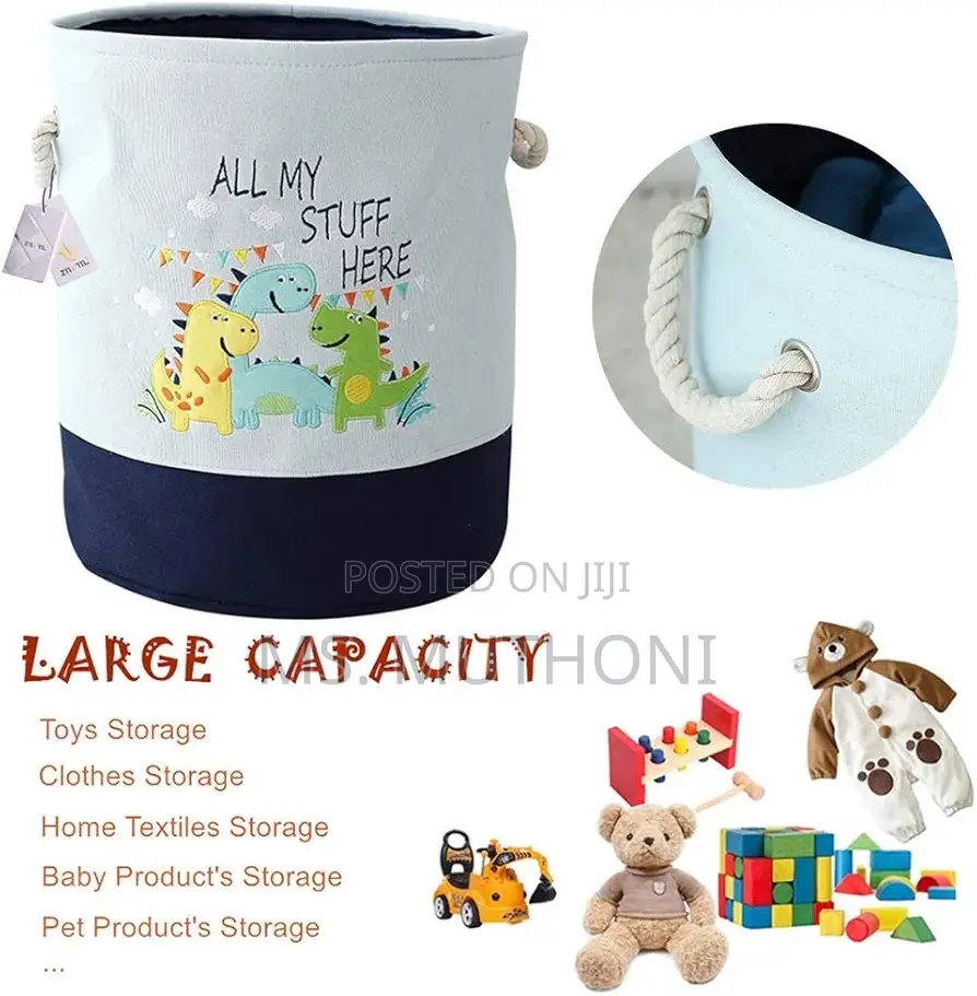 Kids Canvas Laundry and Toy Storage Basket