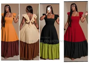 Ladies Maxi Multi Colour Bare Back Dresses