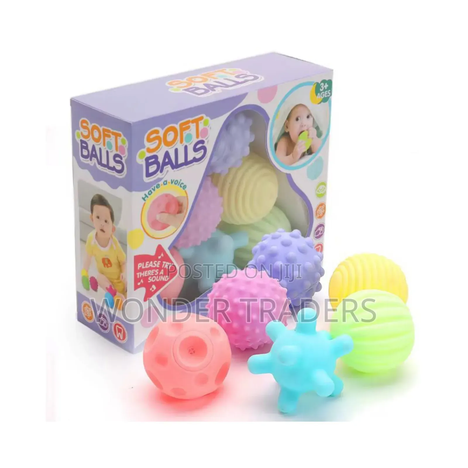 .6 Pieces Colourful Soft Balls.