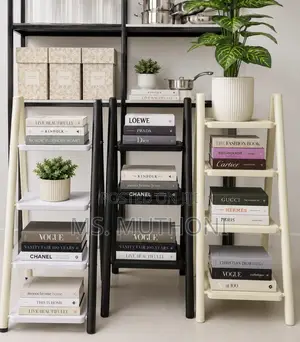 All Black Non -Slip 4 Layer Metallic Ladder