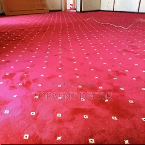 Red Flowered 12mm Thick Presidential Wall to Wall Carpets
