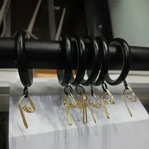 Black Metal Rings for Drapery Curtain Pole Accessories