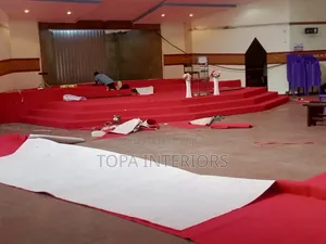 Echo Dampening Red Church Altar Carpets Supply and Installation
