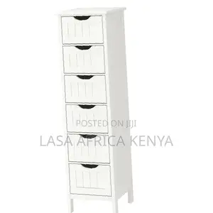 Lasa White Storage Cabinet With 4 Drawers Organizer 150x45cm