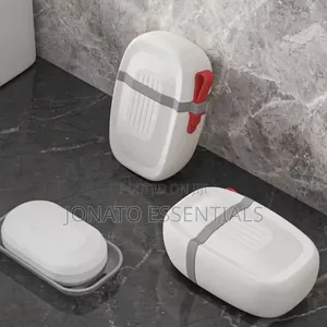 Portable Soap Box With Drain Tray Locking Strap Leakproof Soap Dish