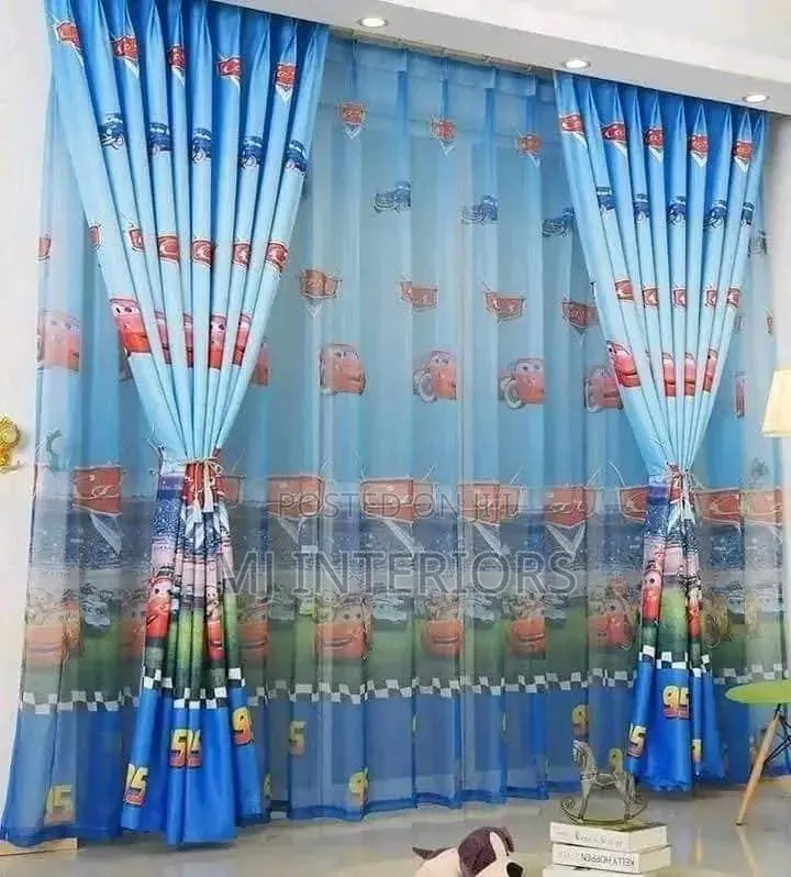 Soft Playful Cartoon Curtains