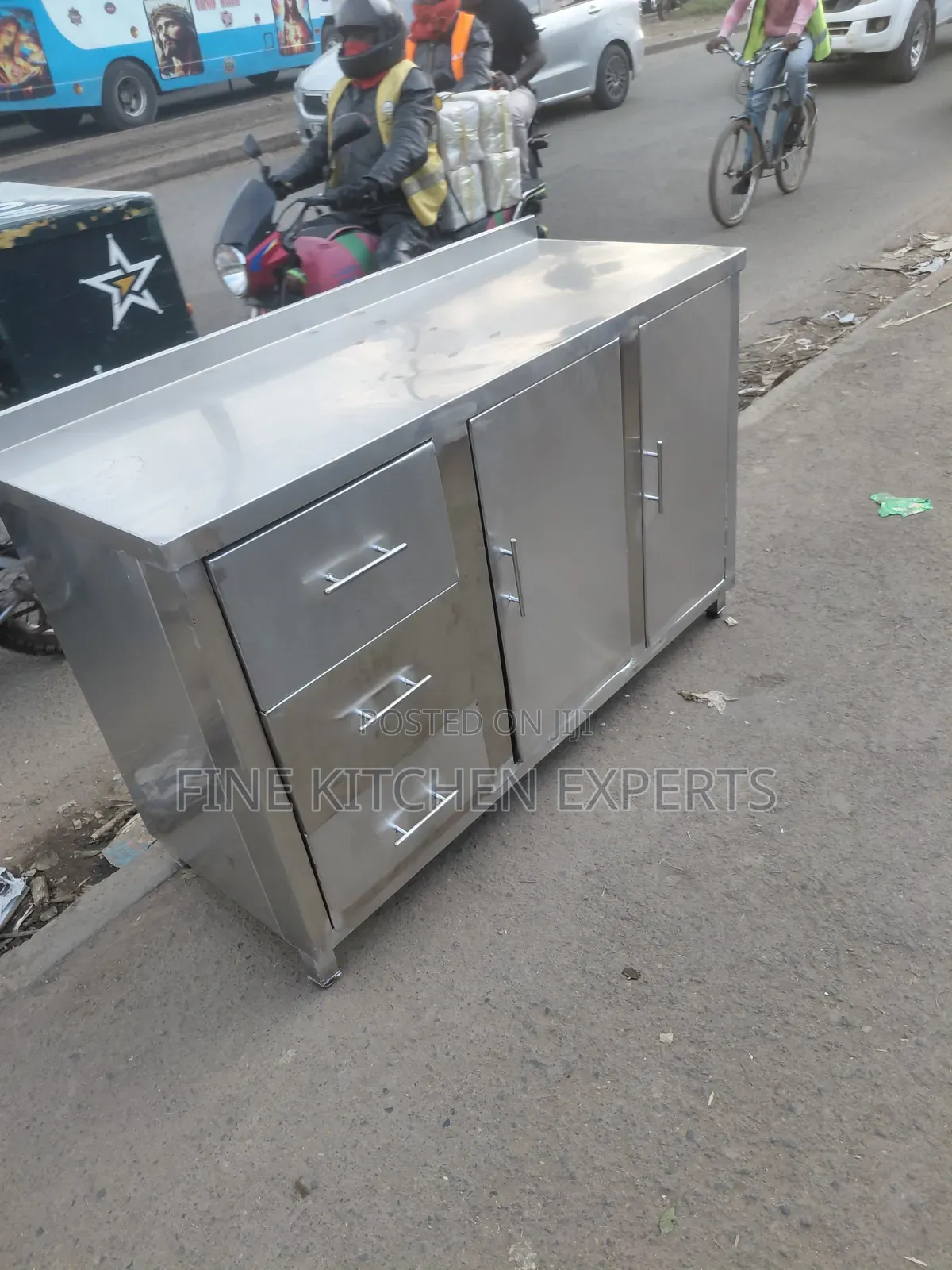 A Counter With Drawers.