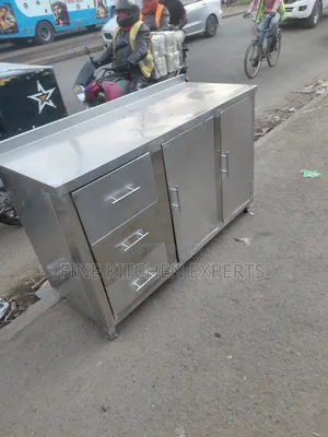 A Counter With Drawers.