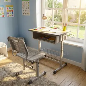 Adjustable Height School Desk and Chair Set
