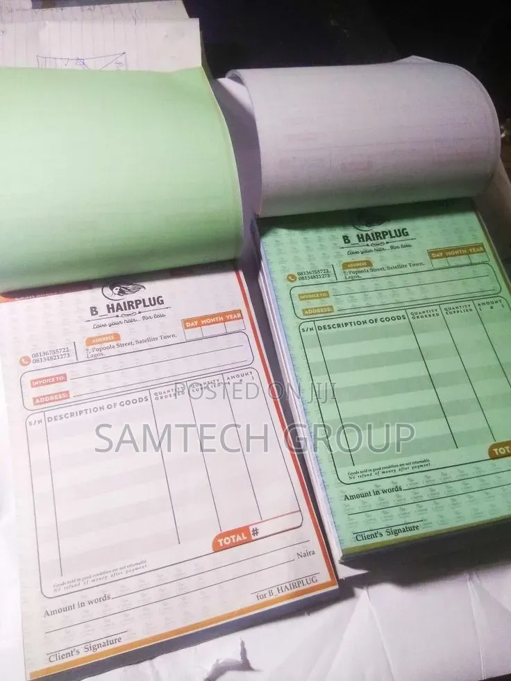 Well Designed Receipt  Books Printing 