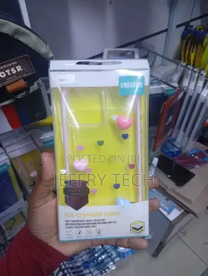 iPhone 16 Pro Max Clear Plastic 3d-Molded Pink Heart Charms Case