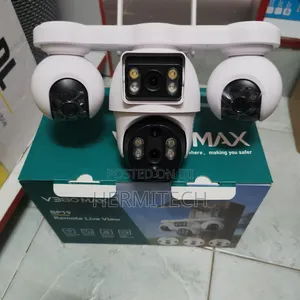 Solar Powered 4-Lens Outdoor CCTV Camera for Security Purposes