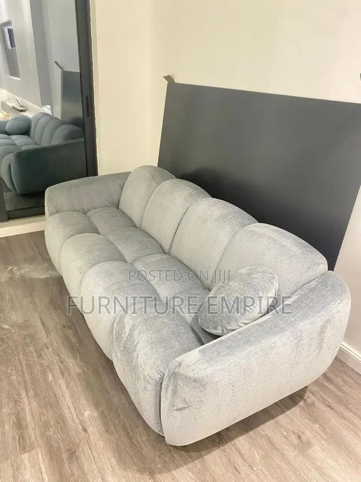 Elegant Light Grey Tufted Sofa