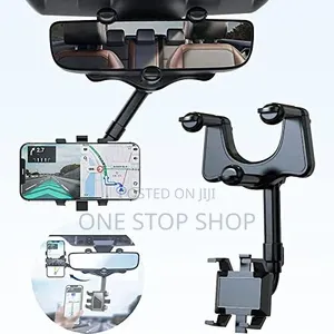 Rearview Hone Holder Mount Clips Securely Onto Stem of Rearview