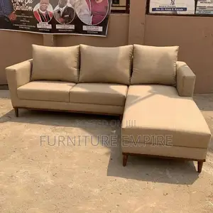 Elegant Beige L-Shaped Sectional Sofa With Chaise