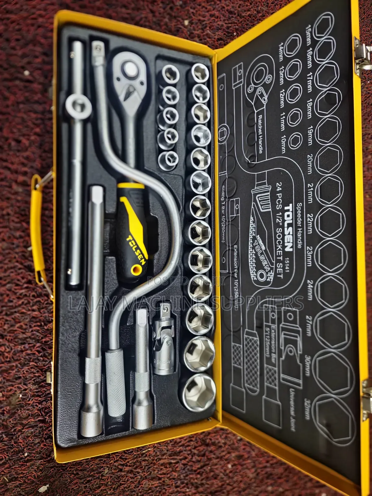 Tolsen 24pcs 1/2" Socket Set With Steel Case
