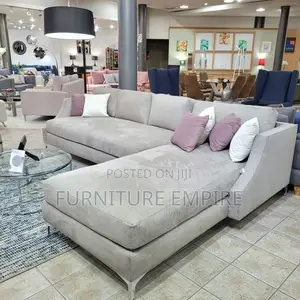 Light Grey Sectional Sofa With Chaise Accent Pillows