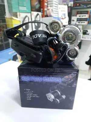 3 Bulb Led Headlamp Usb Rechargeable Outdoor Flashlight