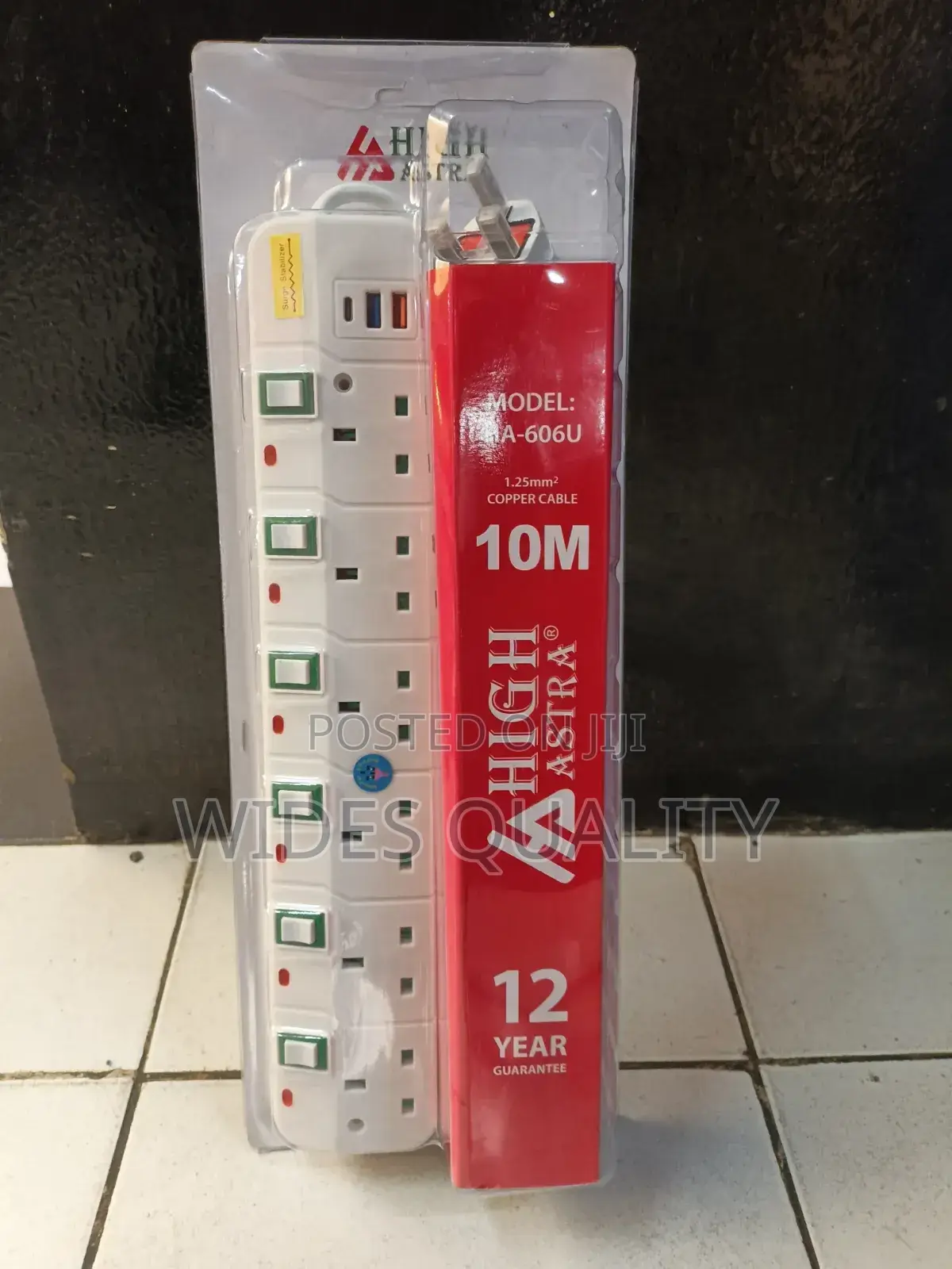 10-Meter Heavy-Duty Power Extension Socket.