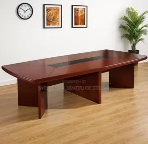 Office Table : 2.4large Boardroom Table Featuring-Rich Mahogany Finish