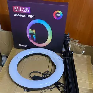 RGB Led Ring Light With Phone Clip Phone Video Beauty Fill Light 10"