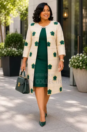 Demure 2pc Set Long Coat Dress