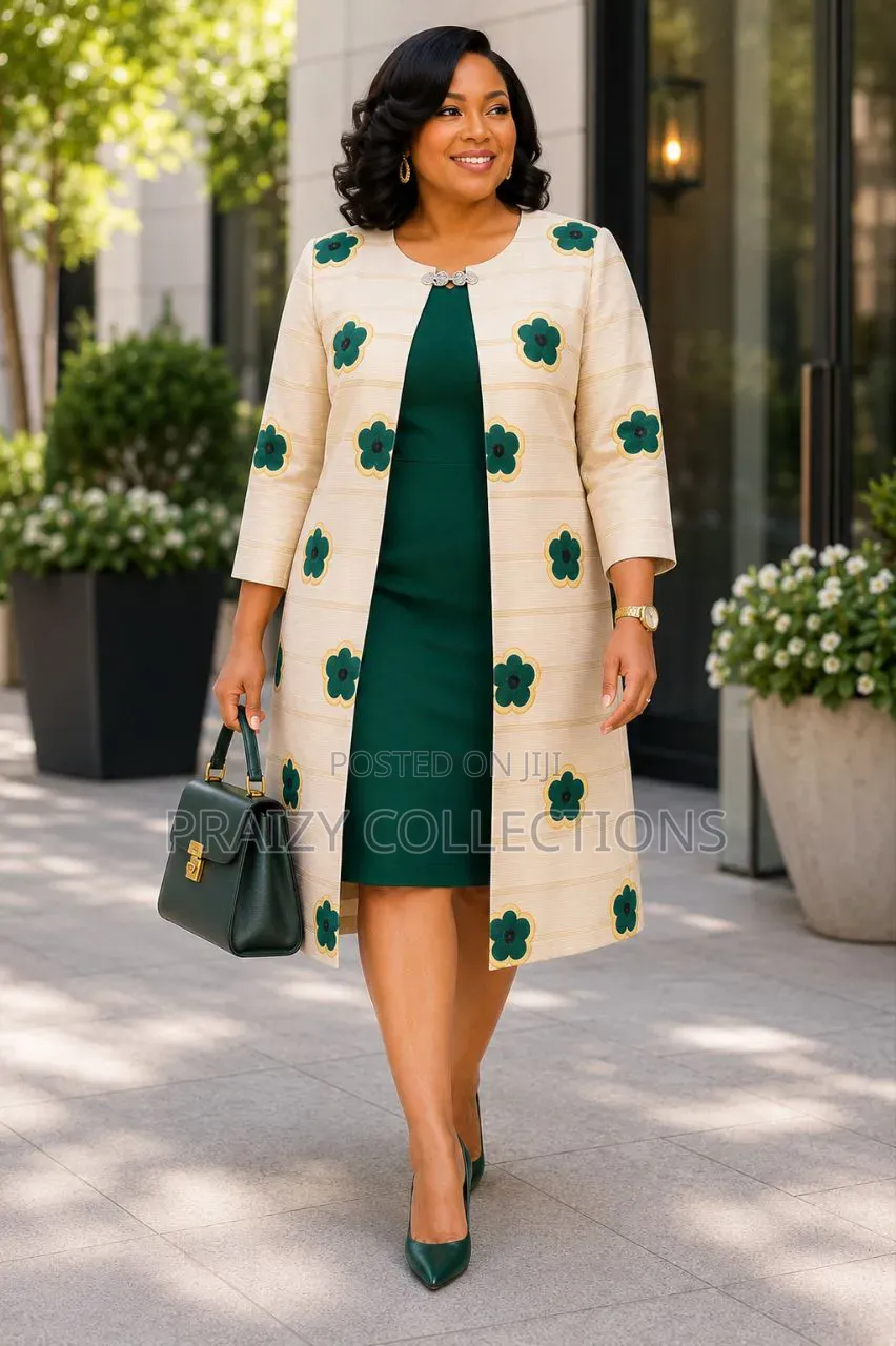 Demure 2pc Set Long Coat Dress