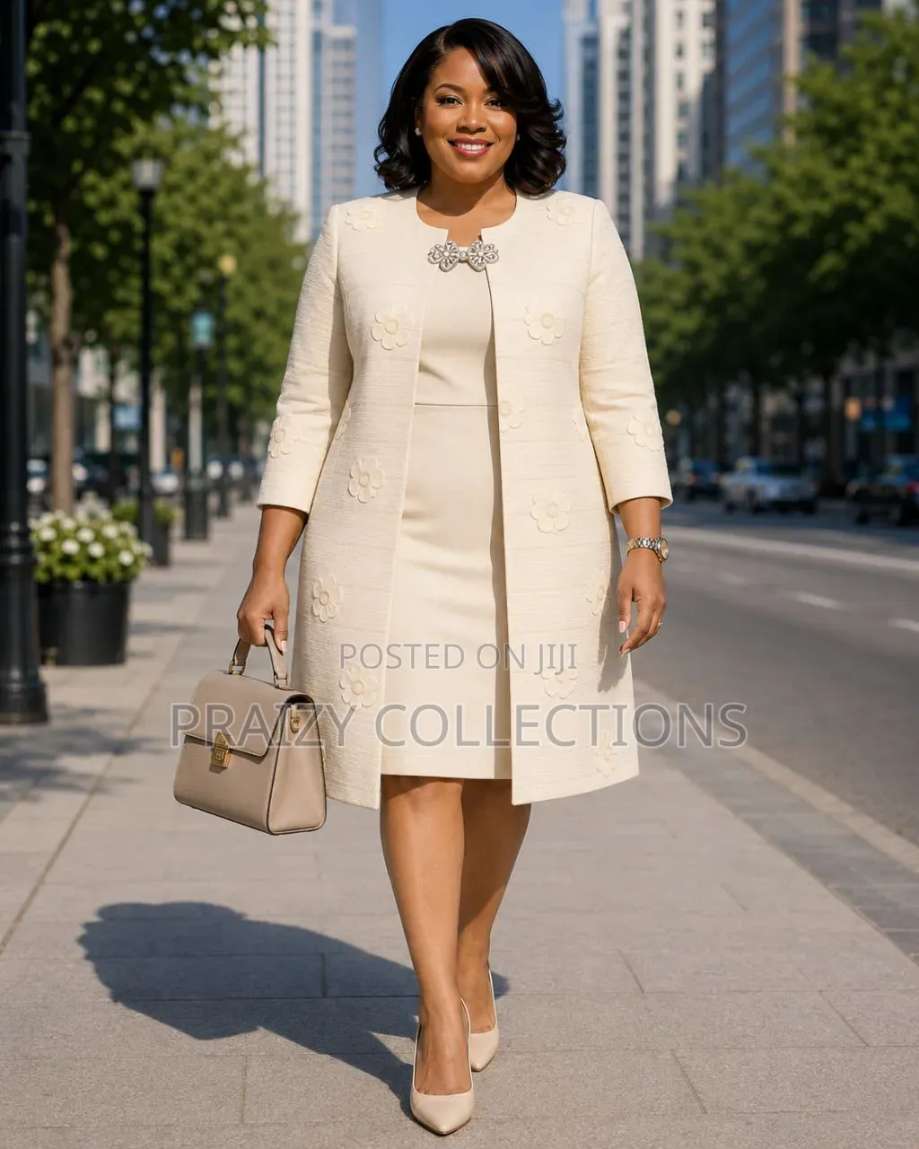 Demure 2pc Set Long Coat Dress