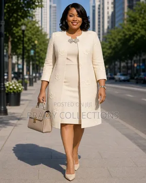 Demure 2pc Set Long Coat Dress