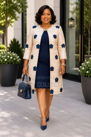 Demure 2pc Set Long Coat Dress