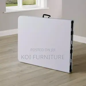 Office Table : White 6-Foot Plastic Folding Trestle Table