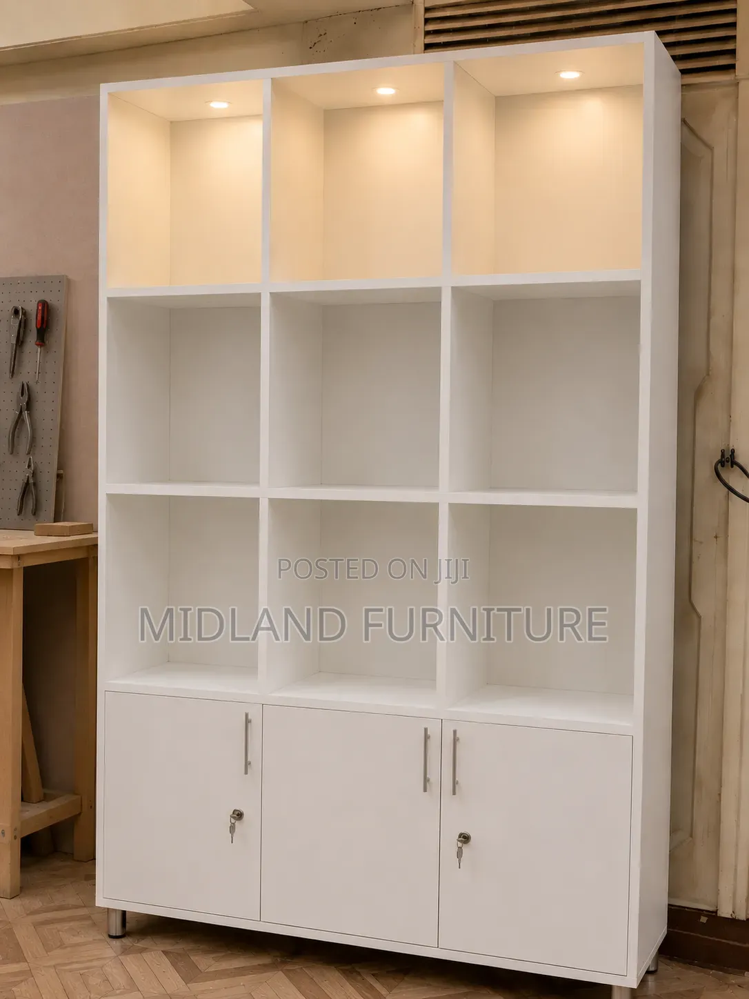 White Bookshelf Cupboard