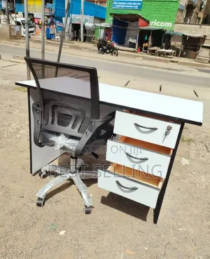White Black 1.2m Office Desk and Breathable Mesh Chair
