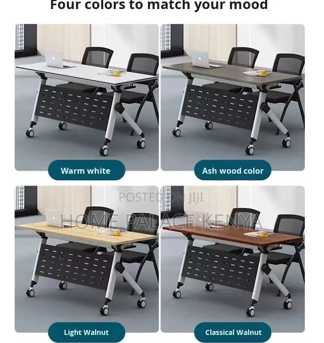 Home Study Desk: Movable Folding Splicing Table With Wheels