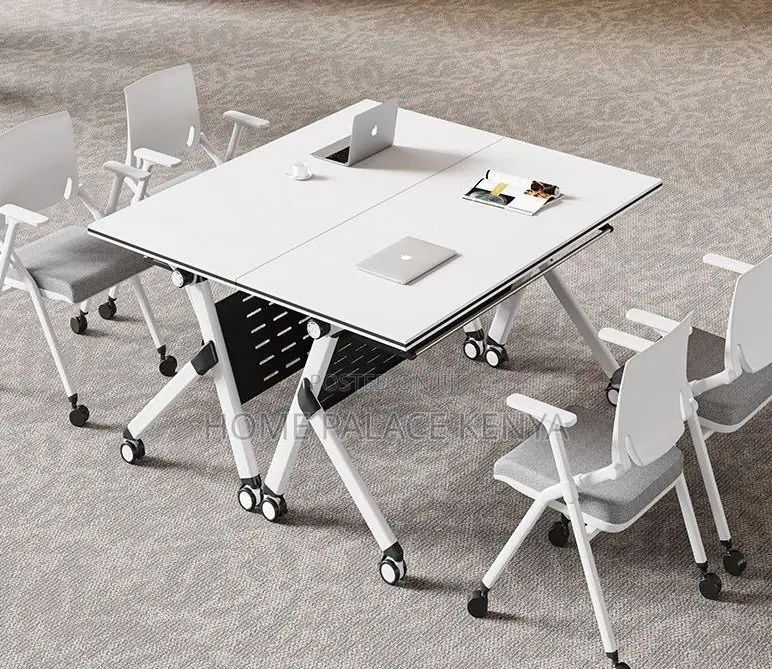 Home Study Desk: Movable Folding Splicing Table With Wheels