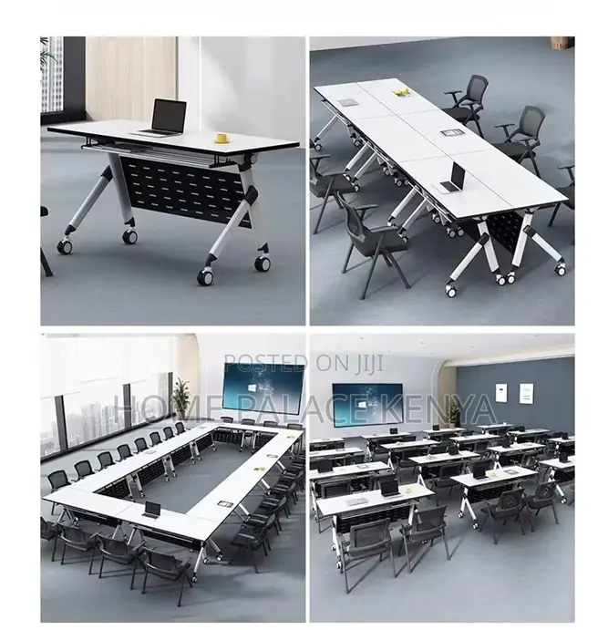 Home Study Desk: Movable Folding Splicing Table With Wheels