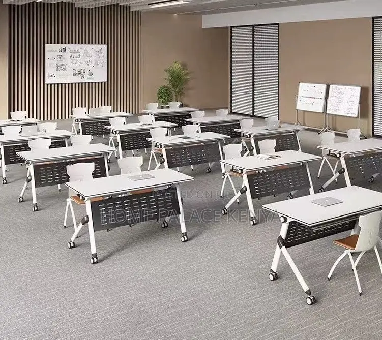 Home Study Desk: Movable Folding Splicing Table With Wheels