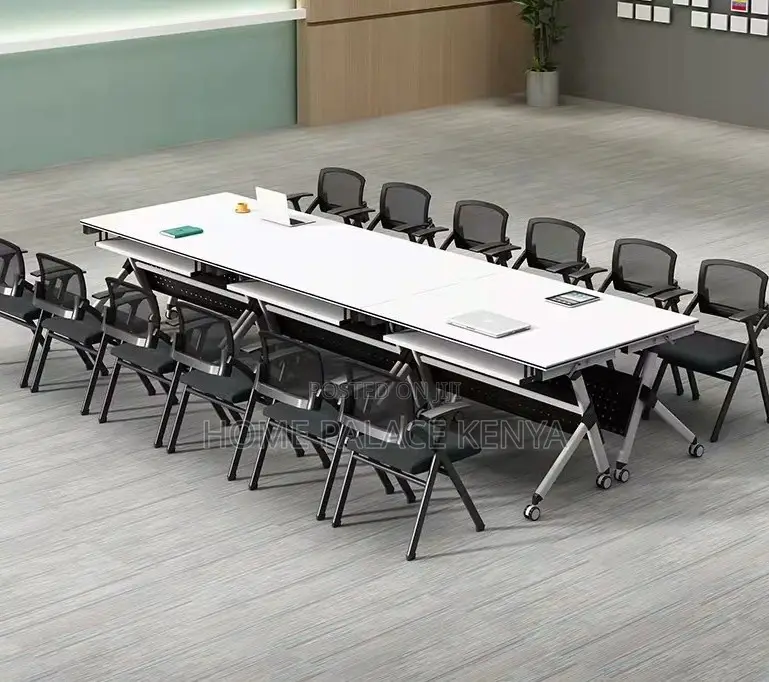Home Study Desk: Movable Folding Splicing Table With Wheels
