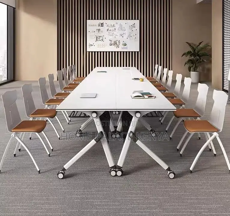 Home Study Desk: Movable Folding Splicing Table With Wheels