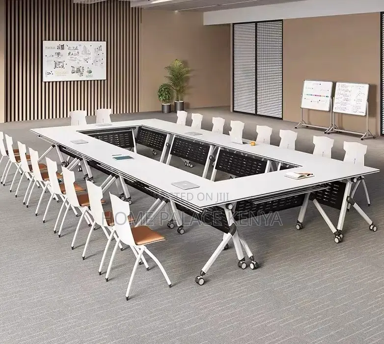 Home Study Desk: Movable Folding Splicing Table With Wheels