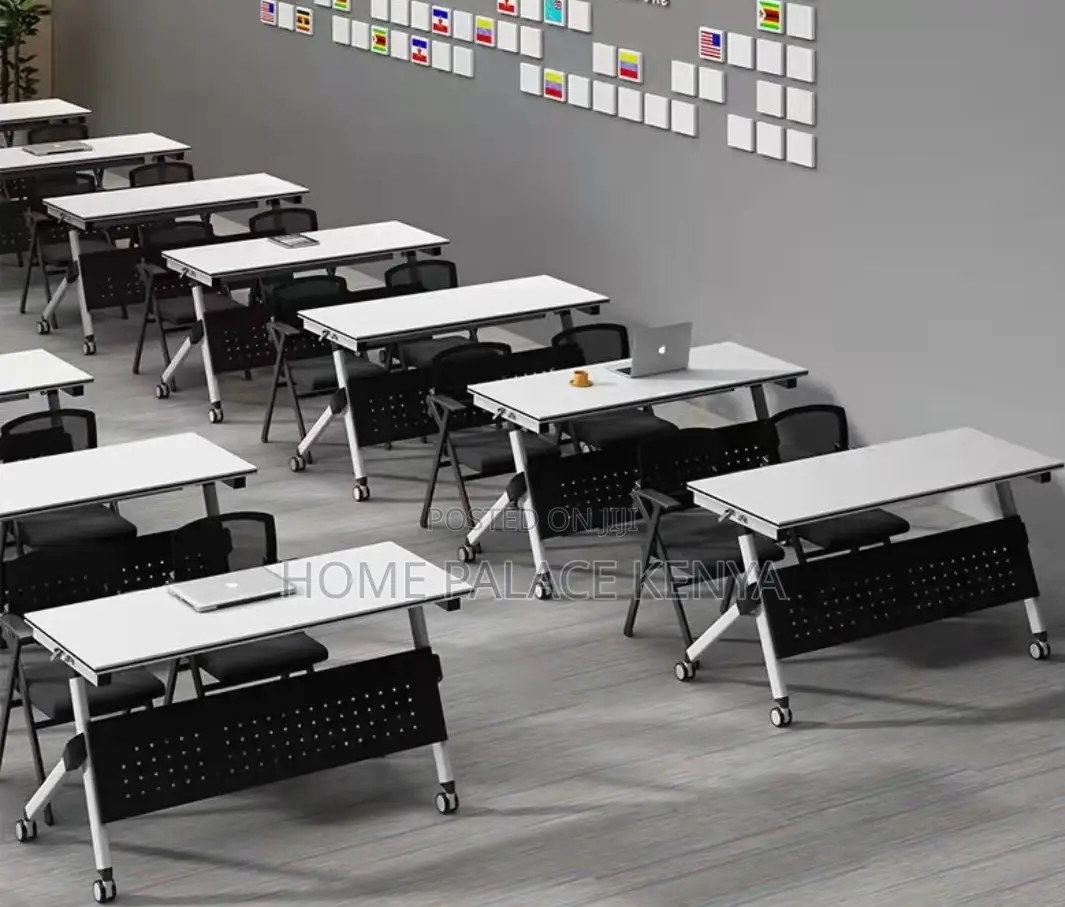 Home Study Desk: Movable Folding Splicing Table With Wheels