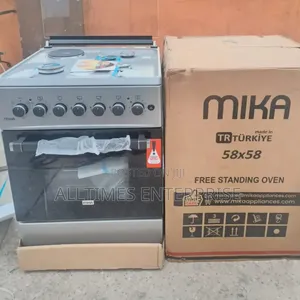 Silver Mika Standing Cooker 58 X 58 3 Gas + 1electric Hotplate