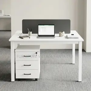 2-Person Imported White Office Workstation Desk