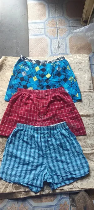 Checked None Button Boxers