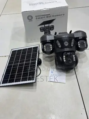 Outdoor Triple Lens Solarsecurity Camera With Phone Monitoring Alarm